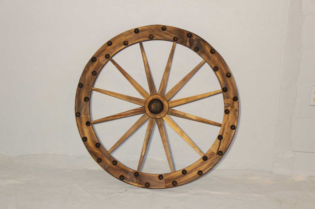 Wood Burned Wagon Wheel