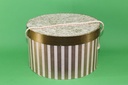 Gold/White Striped Hat Box