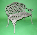 Grey Scrollwork Bench