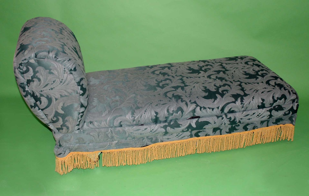 Brocade Chaise with Fringe