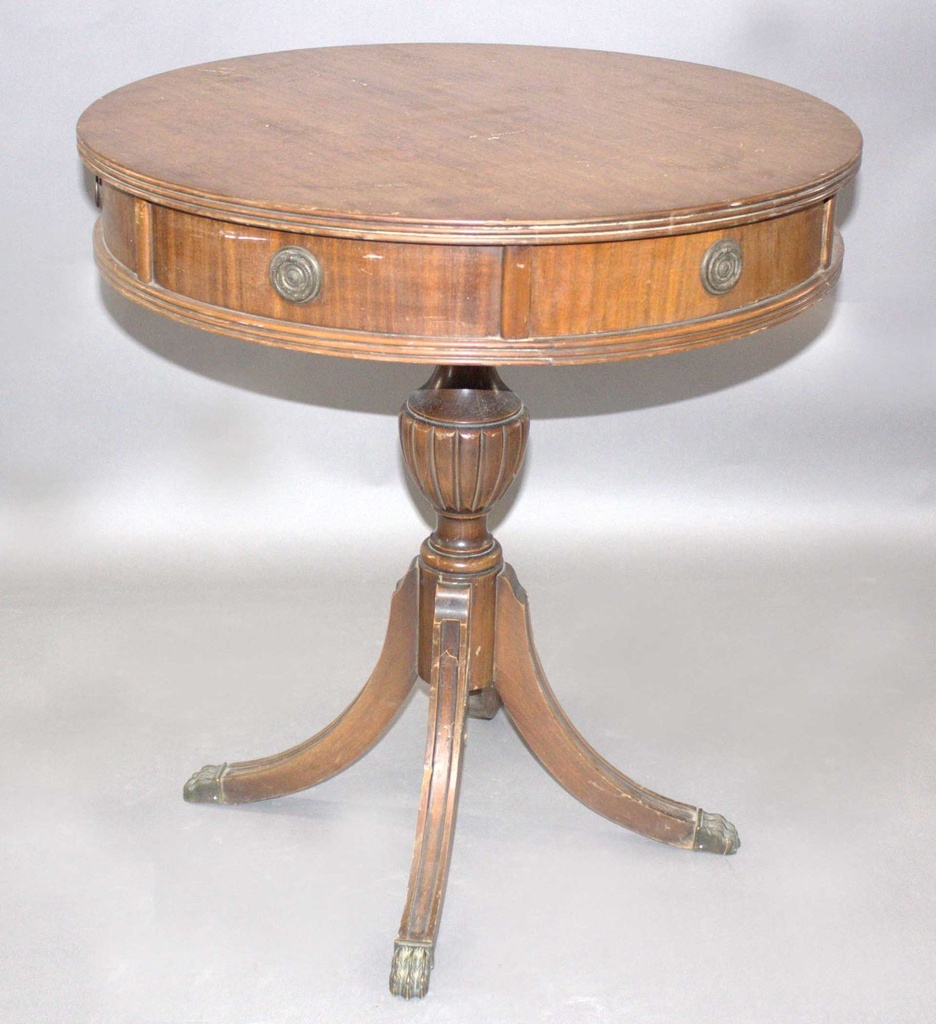 Brown Circle Pedestal Table