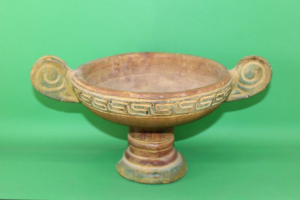 Greek Key Pedestal Bowl