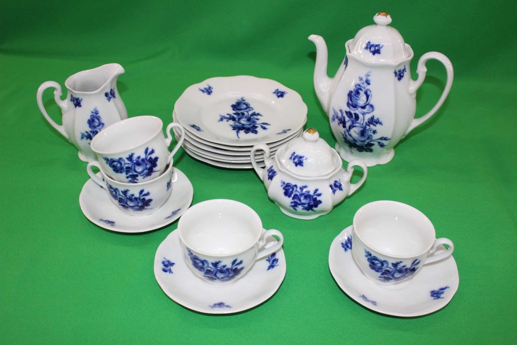 Blue Czech Tea Set